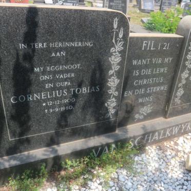 SCHALKWYK Cornelius Tobias, van 1900-1980 &amp; Catharina Johanna 1906-1993