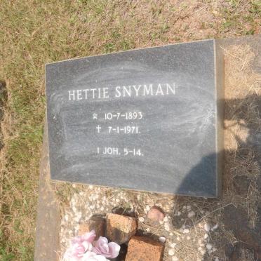 SNYMAN Hettie 1893-1971