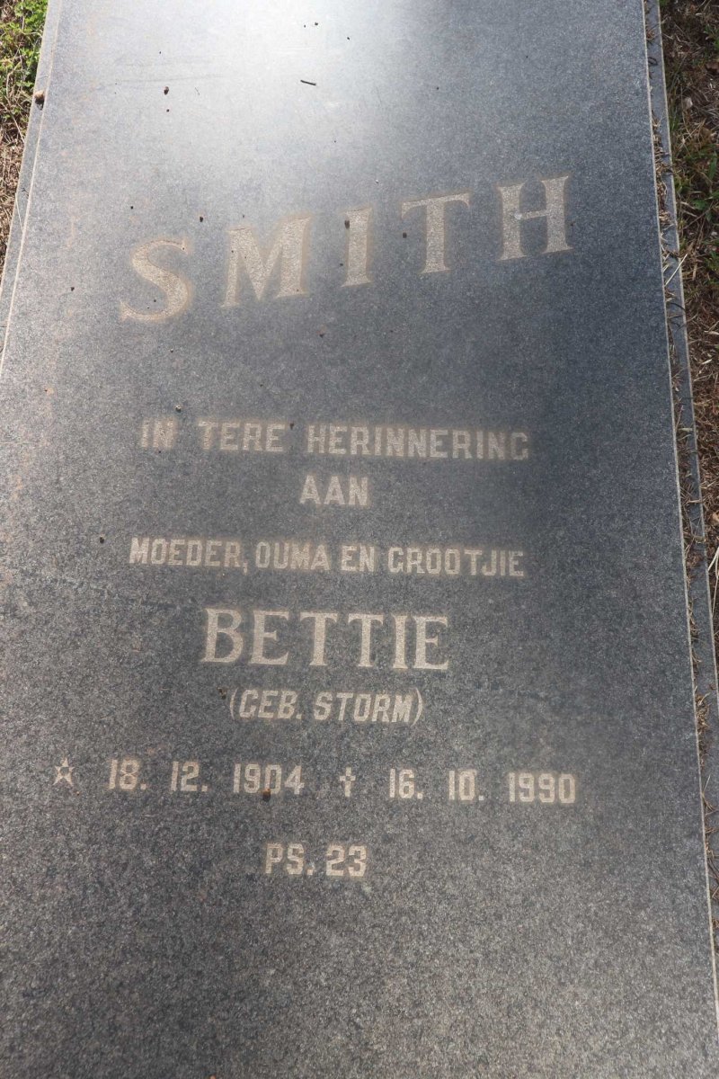 SMITH Bettie nee STORM 1904-1990