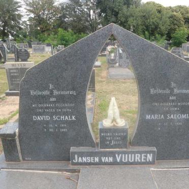 VUUREN David Schalk, Jansen van 1916-1985 &amp; Maria Salomina 1920-