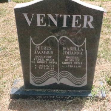 VENTER Petrus Jacobus 1939-2011 &amp; Isabella Johanna 1939-