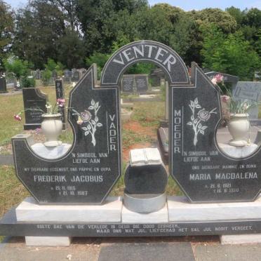 VENTER Frederik Jacobus 1915-1987 &amp; Maria Magdalena 1921-1990