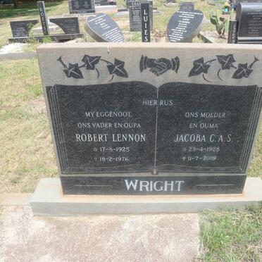 WRIGHT Robert Lennon 1925-1976 &amp; Jacoba C.A.S. 1928-2009