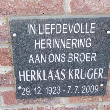 KRUGER Herklaas 1923-2009