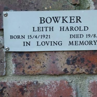 BOWKER Leith Harold 1921-2002