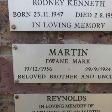 MARTIN Dwane Mark 1956-1984