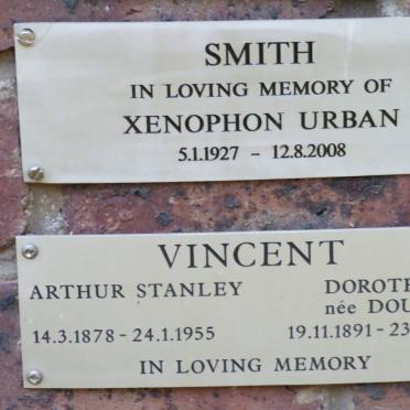 SMITH Xenophon Urban 1927-2008 :: VINCENT Arthur Stanley 1878-1955 &amp; Dorothy DOUGLAS 1891-1976