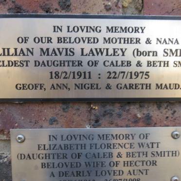 LAWLEY Lilian Mavis nee SMITH 1911-1975