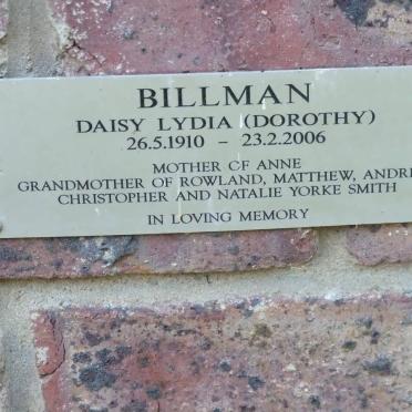 BILLMAN Daisy Lydia 1910-2006
