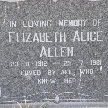 ALLEN Elizabeth Alice 1912-1981
