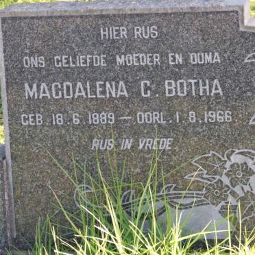 BOTHA Mattheus N.J. 1888-1960 &amp; Magdalena C. 1889-1966