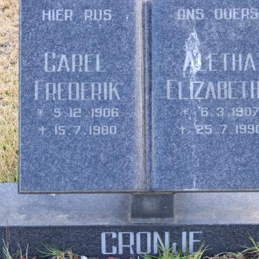 CRONJE Carel Frederik 1906-1980 &amp; Aletha Elizabetha 1907-1990