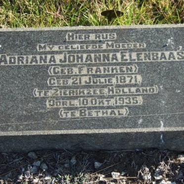 ELENBAAS Adriana Johanna nee FRANKEN 1871-1935