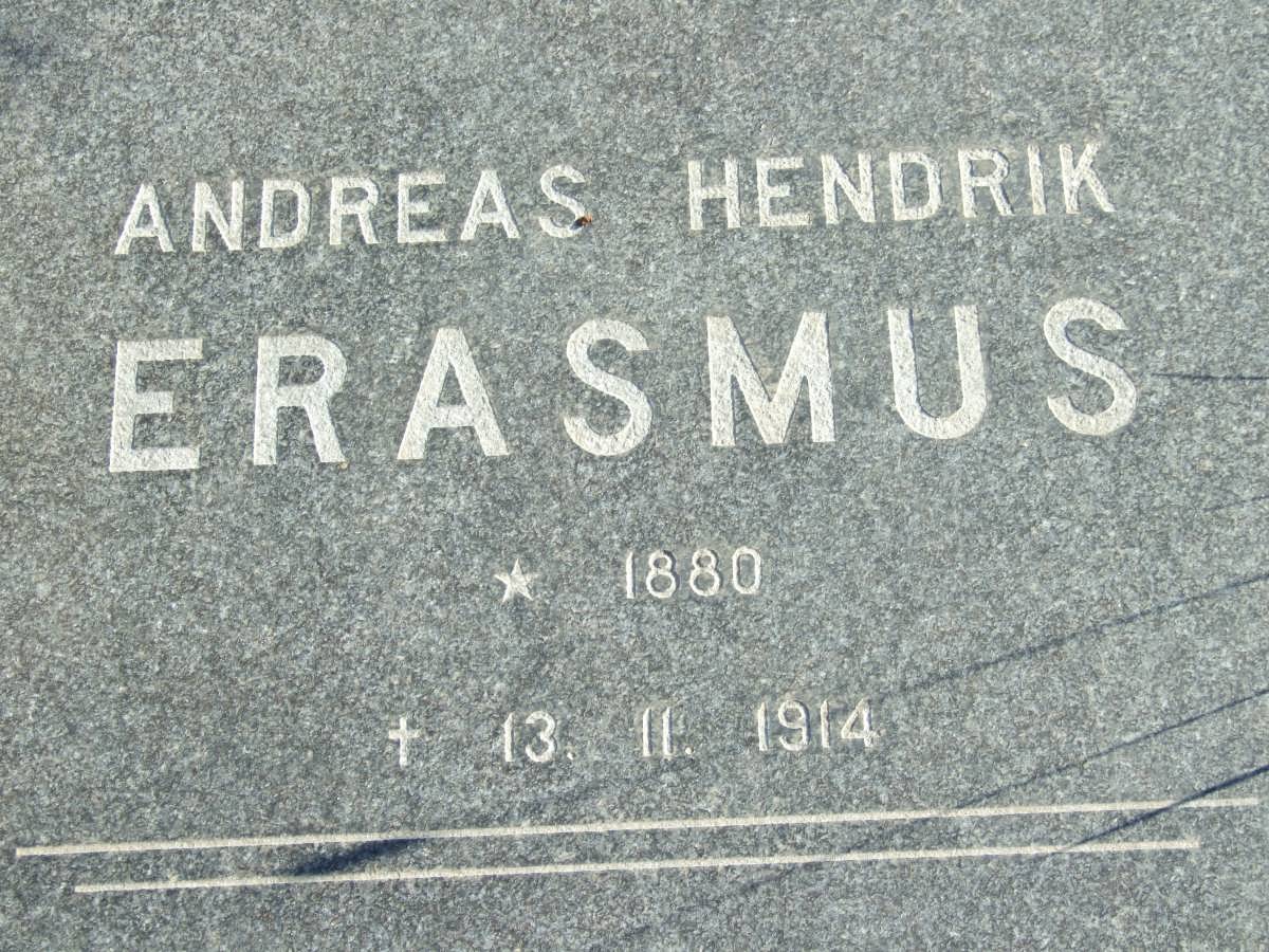ERASMUS Andreas Hendrik 1880-1914
