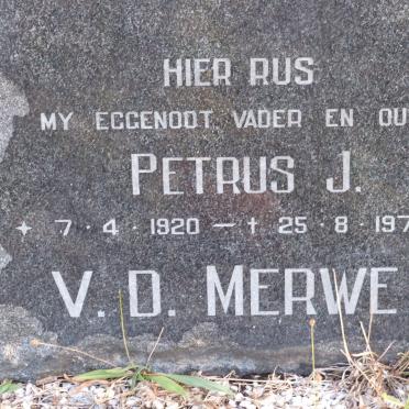 MERWE Petrus J., v.d. 1920-1979