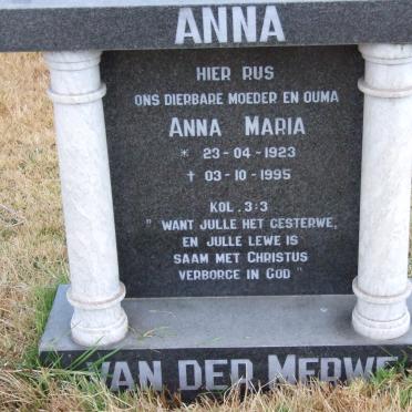 MERWE Anna Maria, van der 1923-1995