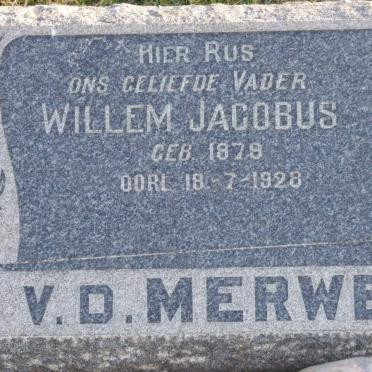 MERWE Willem Jacobus, v.d. 1879-1928