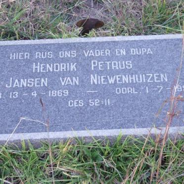 NIEWENHUIZEN Hendrik Petrus, Jansen van 1869-1957