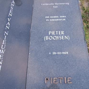 NIEUWENHUIZEN Daniel Jacobus, Jansen van 1925-1994 &amp; Pieter BOOYSEN 1929-