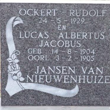 NIEUWENHUIZEN Ockert Rudolf, Jansen van -1929 :: Jansen van NIEUWENHUIZEN Lucas Albertus Jacobus 1904-1905