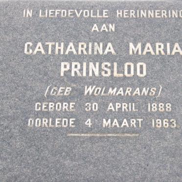 PRINSLOO Catharina Maria nee WOLMARANS 1888-1963