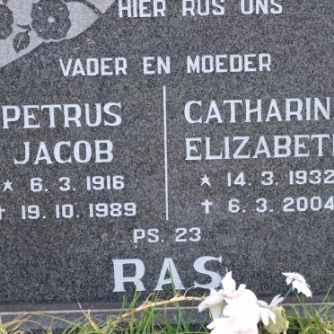 RAS Petrus Jacob 1916-1989 &amp; Catharina Elizabeth 1932-2004