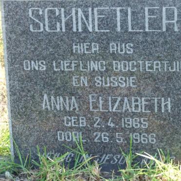 SCHNETLER Anna Elizabeth 1965-1966