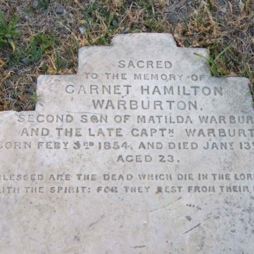 2. WARBURTON Garnet Hamilton 1854-1877