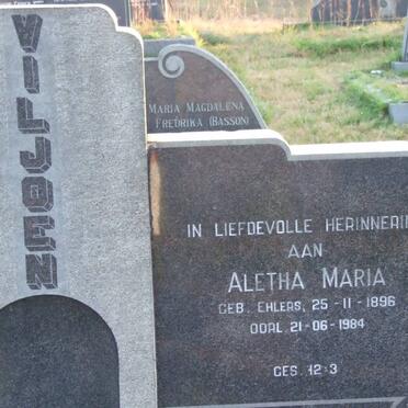 VILJOEN Frederik Daniel Jacobus 1895-1968 &amp; Aletha Maria EHLERS 1896-1984