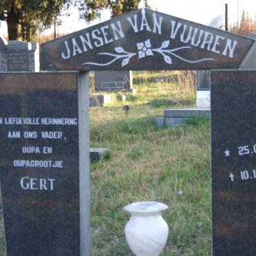 VUUREN Gert, Jansen van 1925-1999 &amp; Sannie 1922-1993