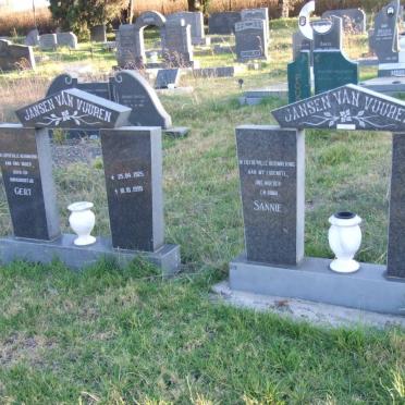 VUUREN Gert, Jansen van 1925-1999 &amp; Sannie 1922-1993 