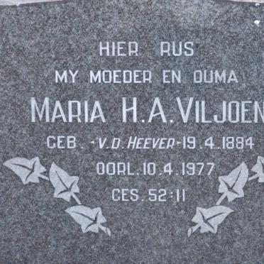 VILJOEN Maria H.A. nee V.D. HEEVER 1884-1977