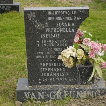 GREUNING Frederick Stephanus Johannes, van 1956- &amp; Susara Petronella 1952-2006