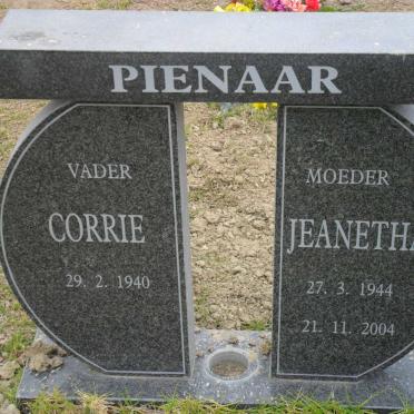 PIENAAR Corrie 1940- &amp; Jeanetha 1944-2004