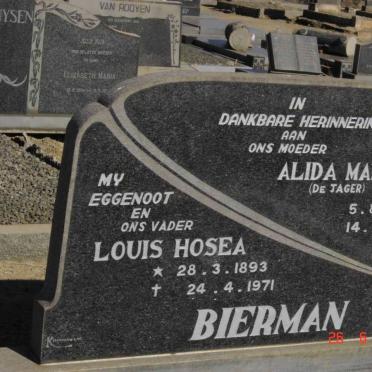 BIERMAN Louis Hosea 1893-1971 &amp; Alida Maria DE JAGER 1901-1983