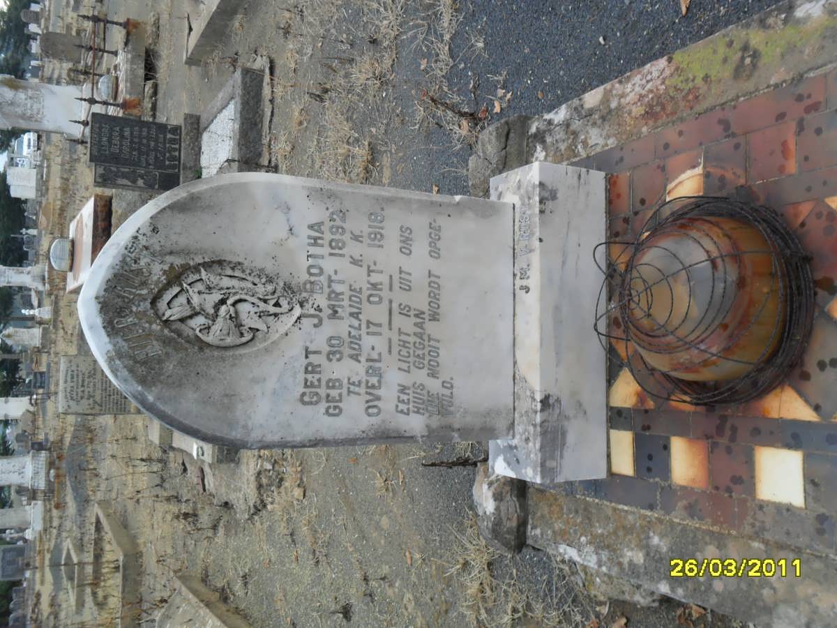 BOTHA Gert J. 1892-1918