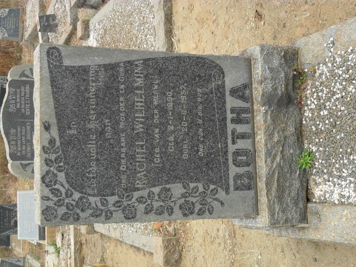 BOTHA Rachel Wilhelmina nee VAN DER MERWE 1890-1957