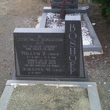 BOSHOFF Willem H. 1917-1991 &amp; Johanna M. 1924-