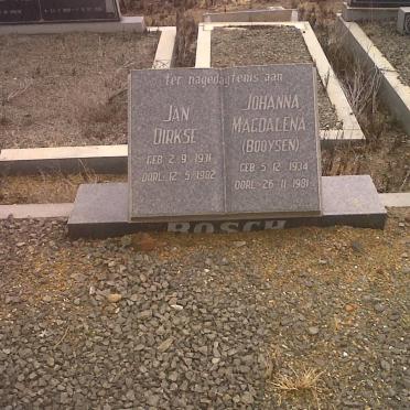 BOSCH Jan Dirkse 1931-1982 &amp; Johanna Magdalena BOOYSEN 1934-1981