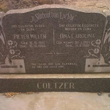 COETZER Pieter Willem 1881-1964 &amp; Dina Carolina KEMP 1885-1958