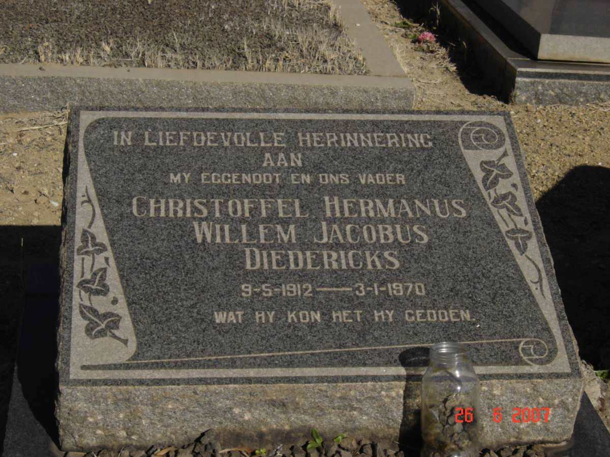 DIEDERICKS Christoffel Hermanus Willem Jacobus 1912-1970