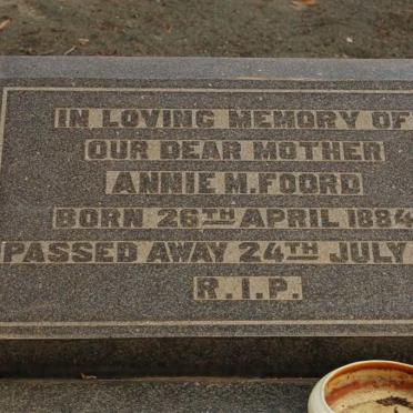 FOORD Annie M. 1884-1954