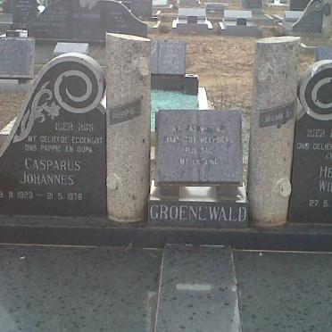GROENEWALD Casparus Johannes 1923-1976 &amp; Hendrina Wilhelmina 1927-1989