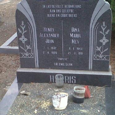 HARRIS Henry Alexander John 1932-1998 &amp; Dina Maria Mey 1940-1991