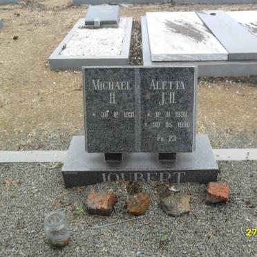 JOUBERT Michael H. 1931- &amp; Aletta J.H. 1938-1990
