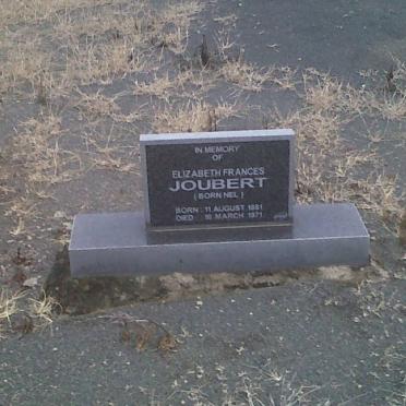 JOUBERT Elizabeth Frances nee NEL 1881-1971
