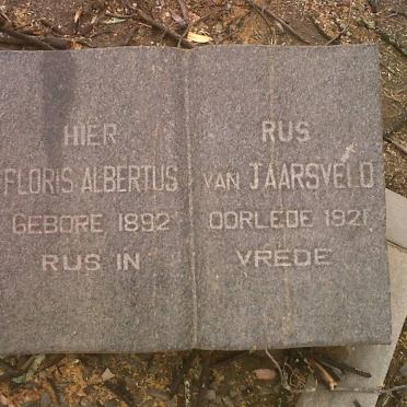 JAARSVELD Floris Albertus, van 1892-1921