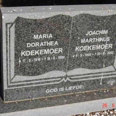 KOEKEMOER Joachim Marthinus 1906-2002 &amp; Maria Dorathea 1916-1990