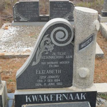 KWAKERNAAK Jacob 1894-1965 &amp; Elizabeth DONKER 1894-1983
