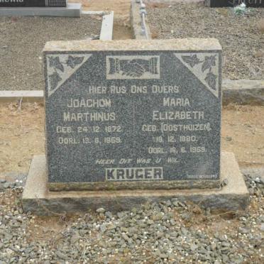 KRUGER Joachom Marthinus 1872-1959 &amp; Maria Elizabeth OOSTHUIZEN 1880-1959